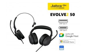 Новые гарнитуры Jabra Evolve2 50 — USB-A UC и USB-C MS